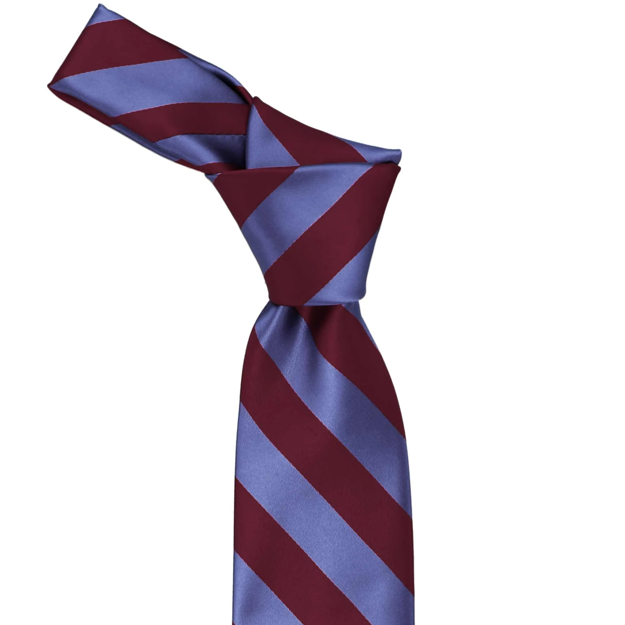 Maroon and Deep Periwinkle Striped Tie