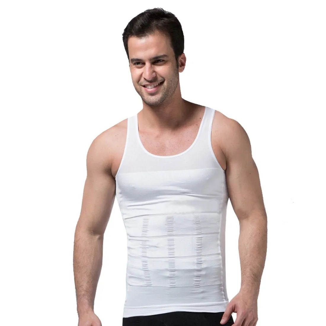 Men's Instant Slimming Tank Top- White- 2XL