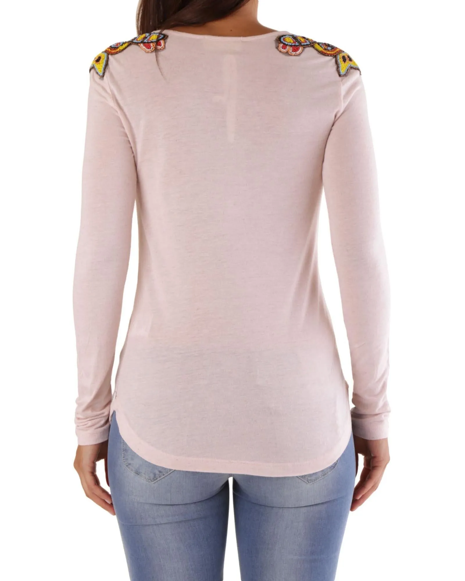 Met Butterfly Long Sleeve Top Pink