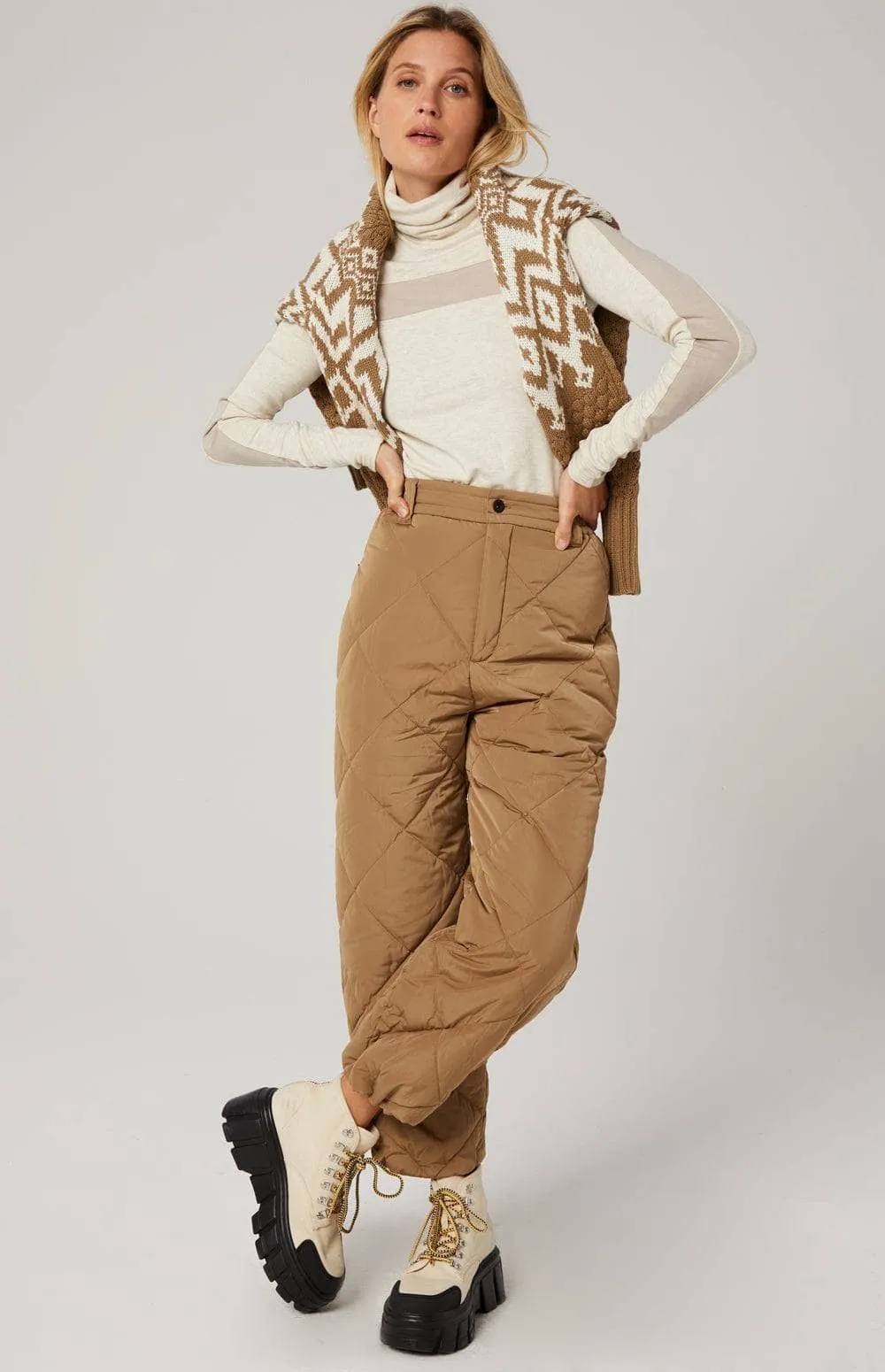 Mika Quilted Pant | Dark Khaki