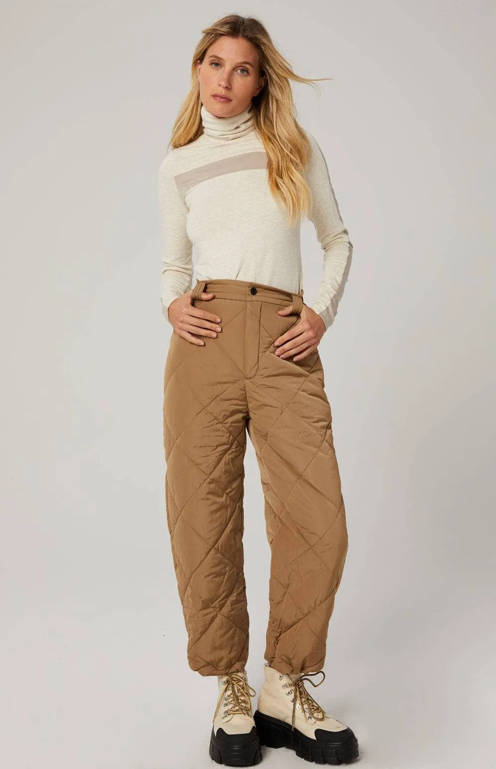 Mika Quilted Pant | Dark Khaki