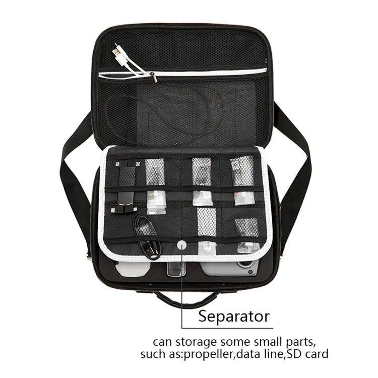 Multi-function PU Shoulder Storage Bag Suitcase with Baffle For DJI Mavic Mini 2(Red Liner)