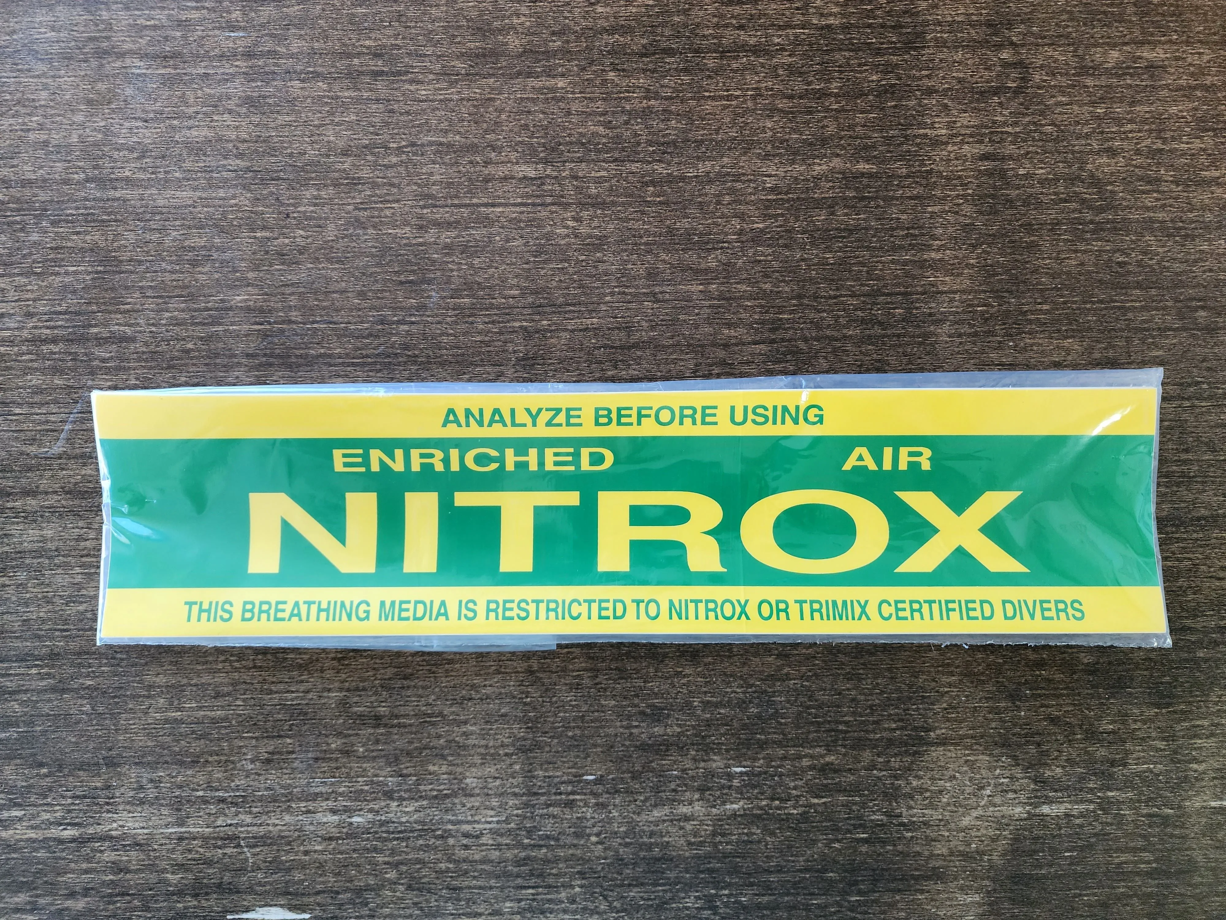 Nitrox Tank Sticker 3.5"x 15"