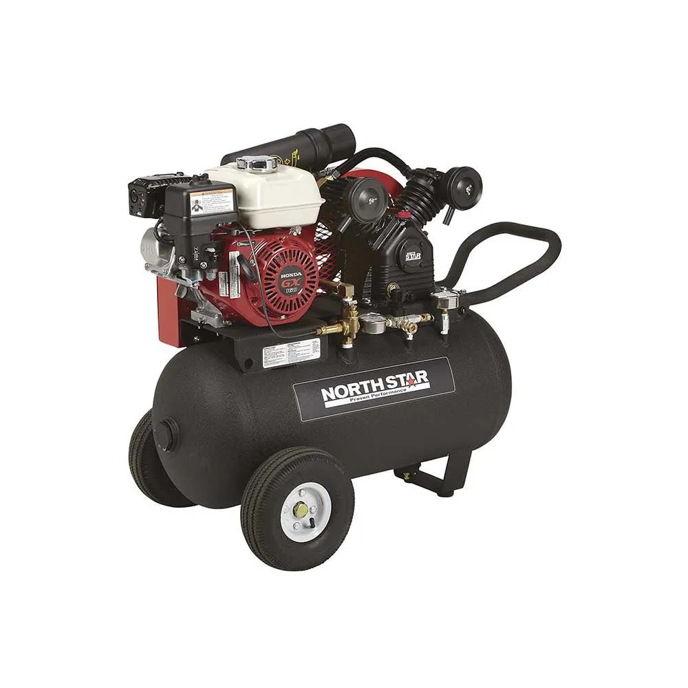 NorthStar Portable Gas Powered Air Compressor | 20-Gal | 13.7 CFM @ 90PSI | GX160