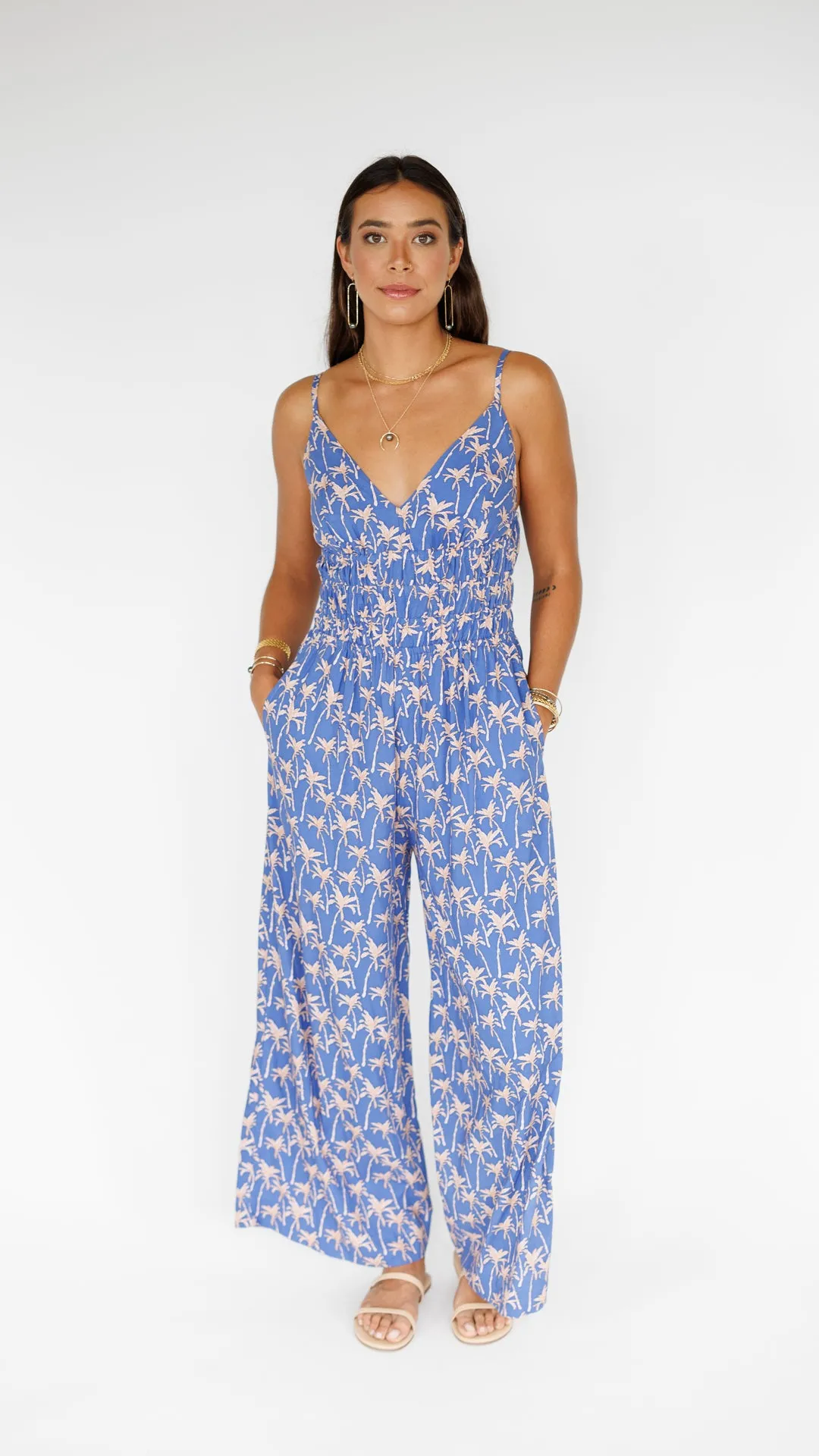 Opal Jumpsuit / Palm indigo