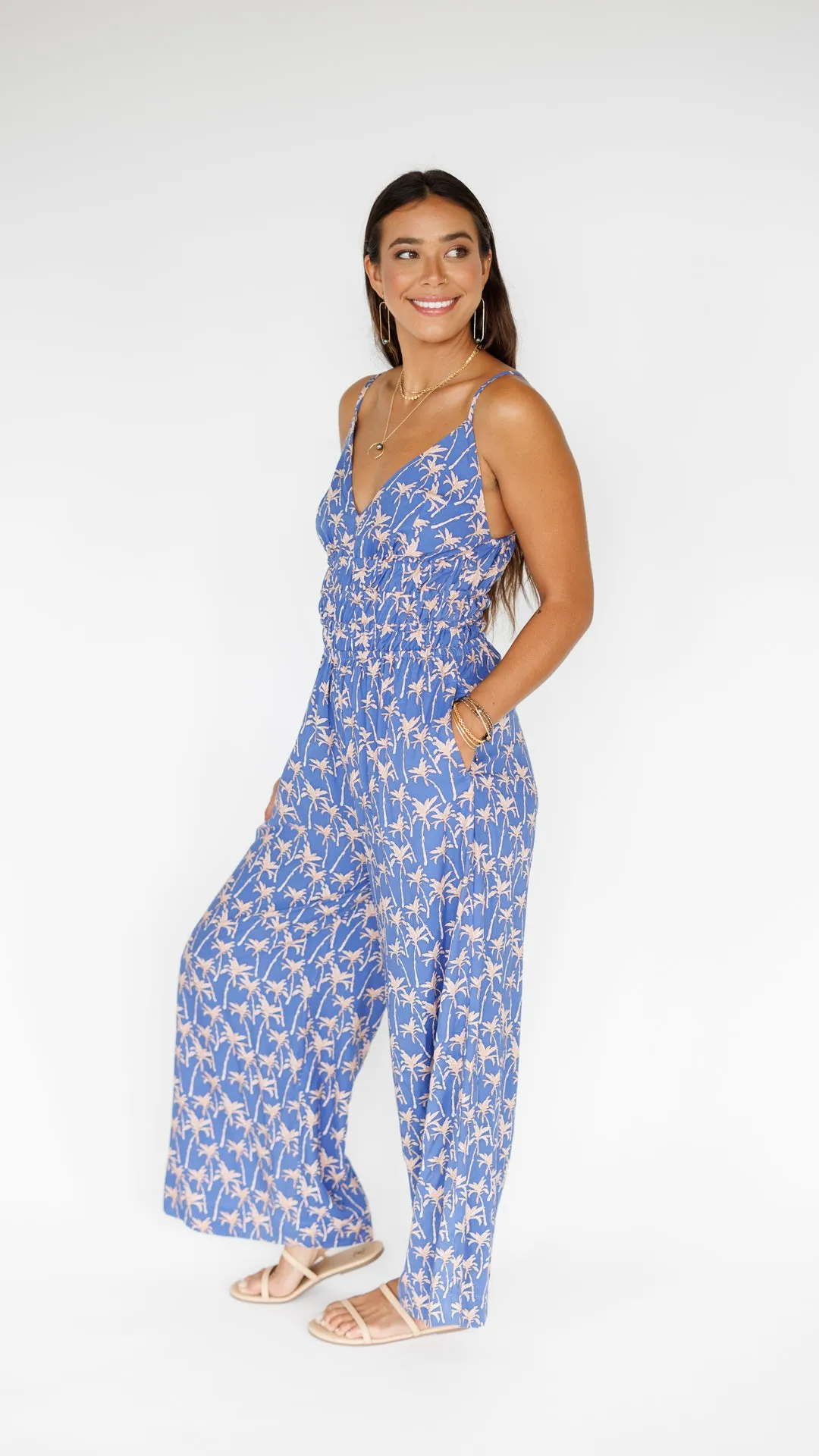 Opal Jumpsuit / Palm indigo