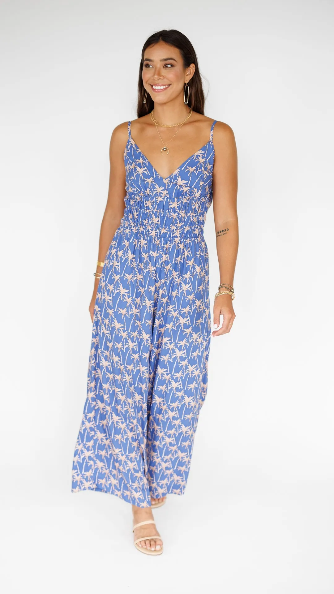 Opal Jumpsuit / Palm indigo