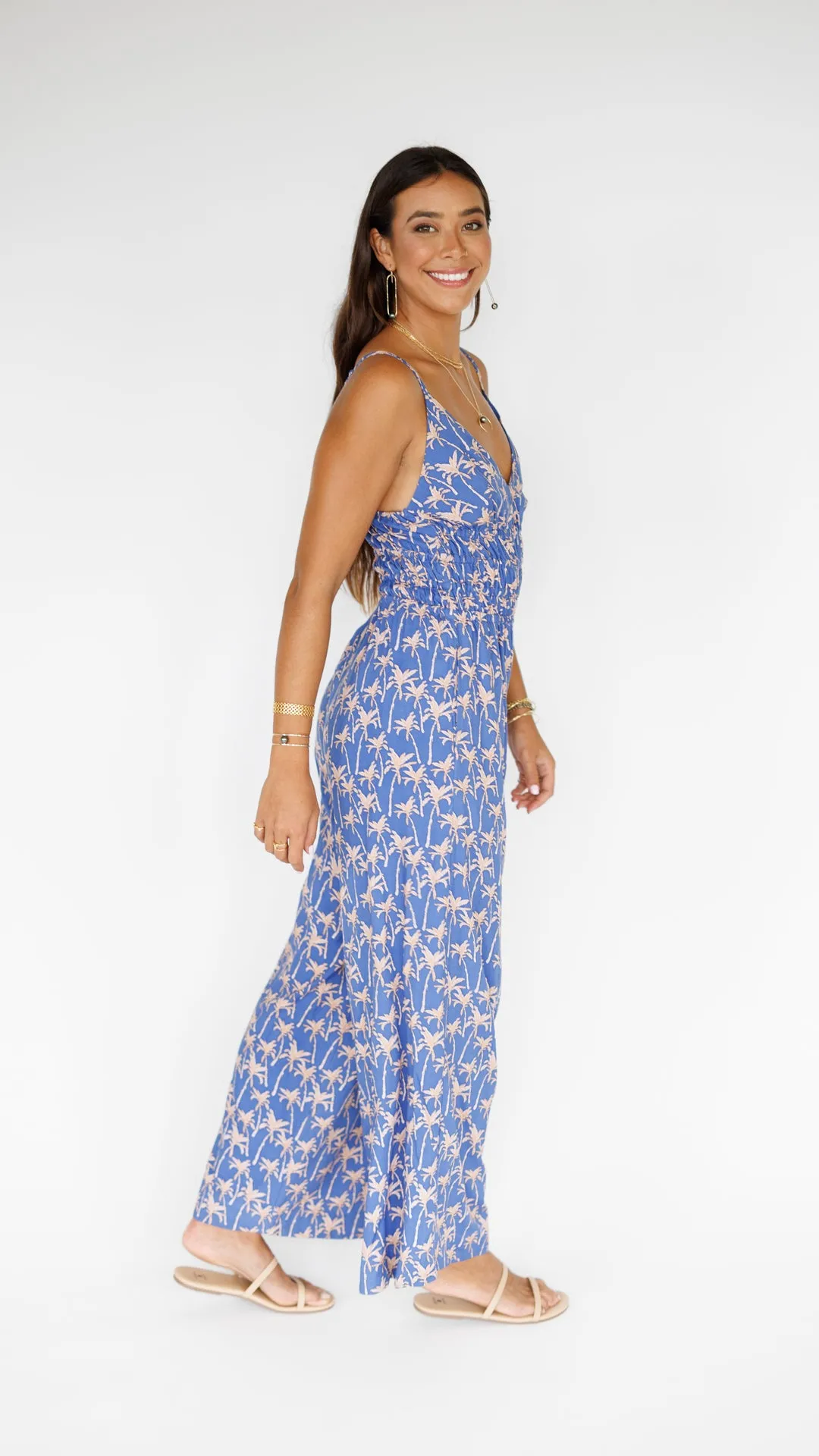 Opal Jumpsuit / Palm indigo