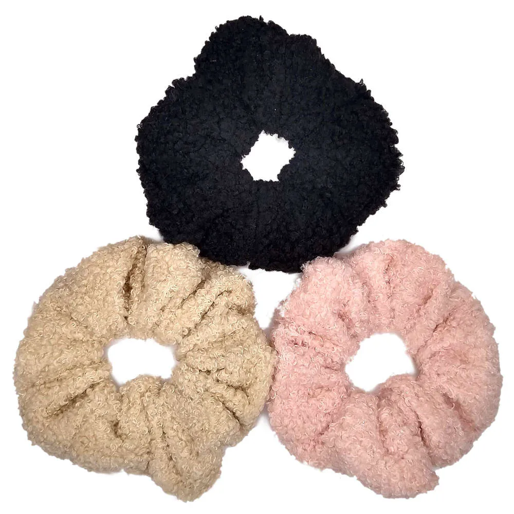 Oversized Boucle Teddy Bear Scrunchies