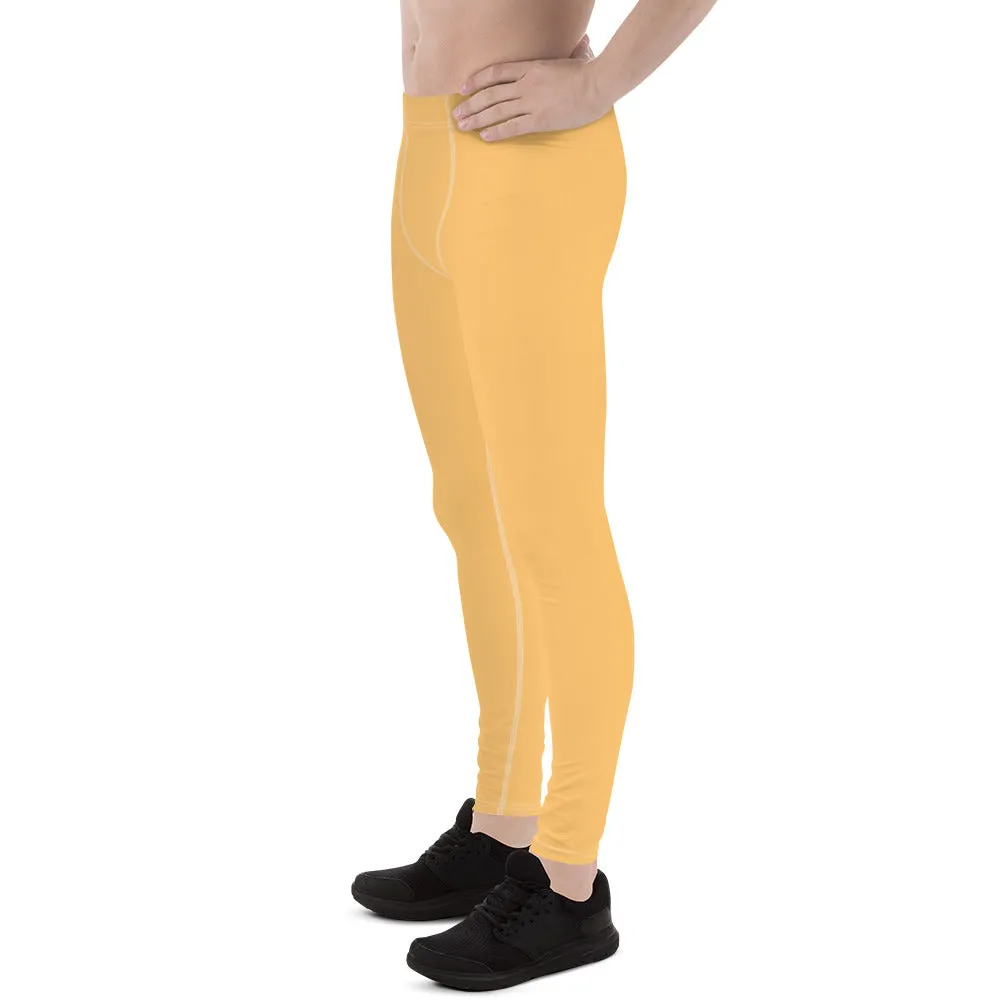 Pale Orange Color Meggings, Solid Orange Color Premium Designer Men's Tight Pants - Made in USA/EU/MX