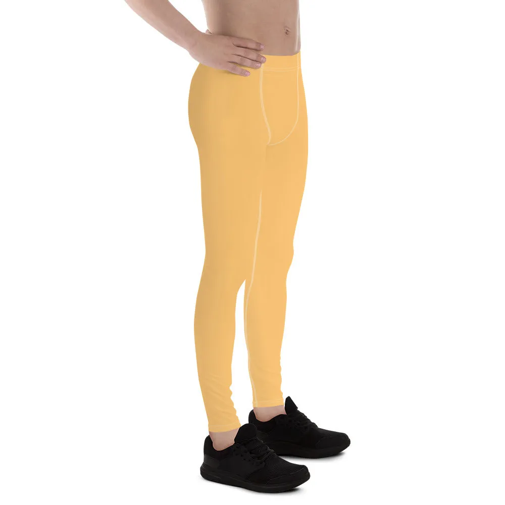 Pale Orange Color Meggings, Solid Orange Color Premium Designer Men's Tight Pants - Made in USA/EU/MX