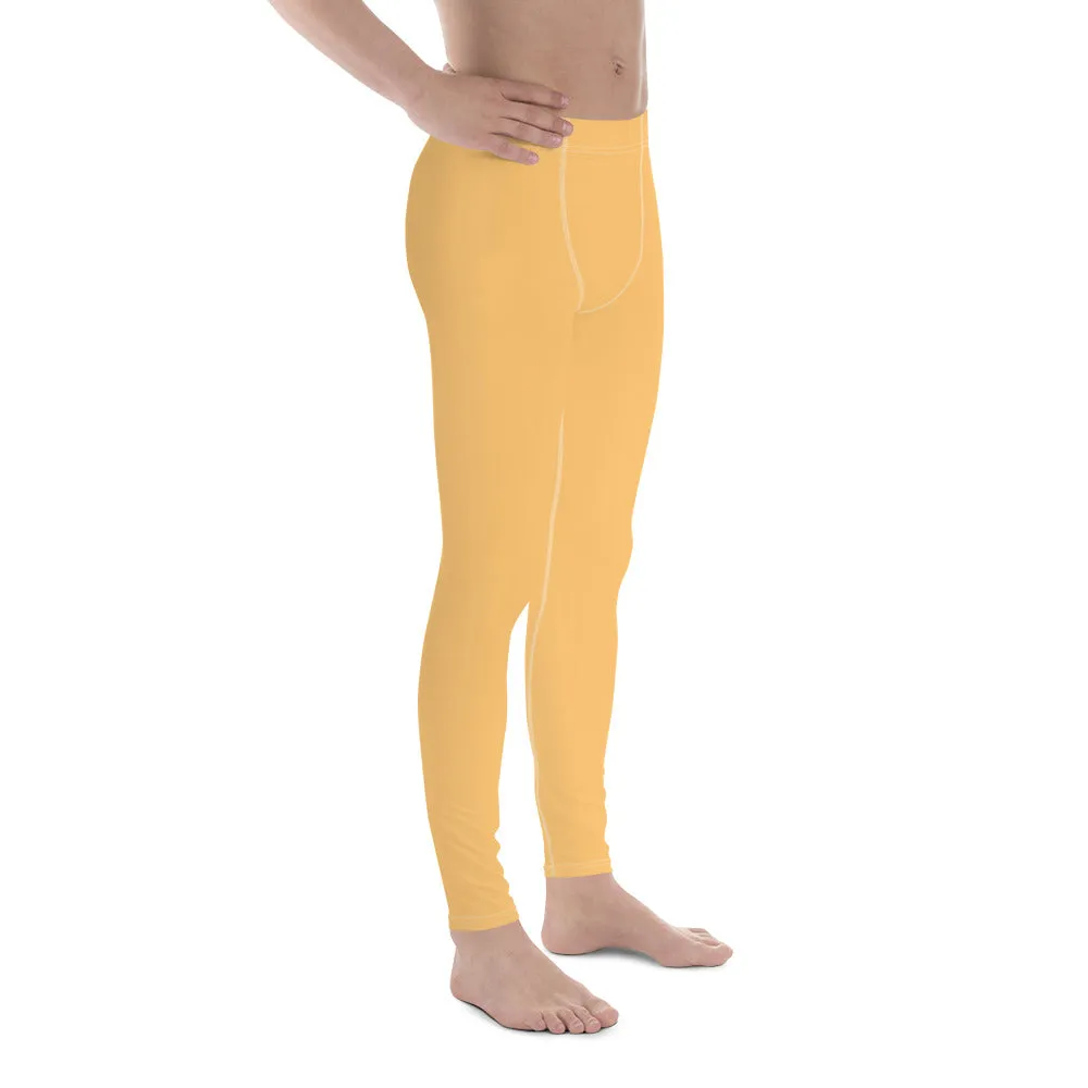 Pale Orange Color Meggings, Solid Orange Color Premium Designer Men's Tight Pants - Made in USA/EU/MX