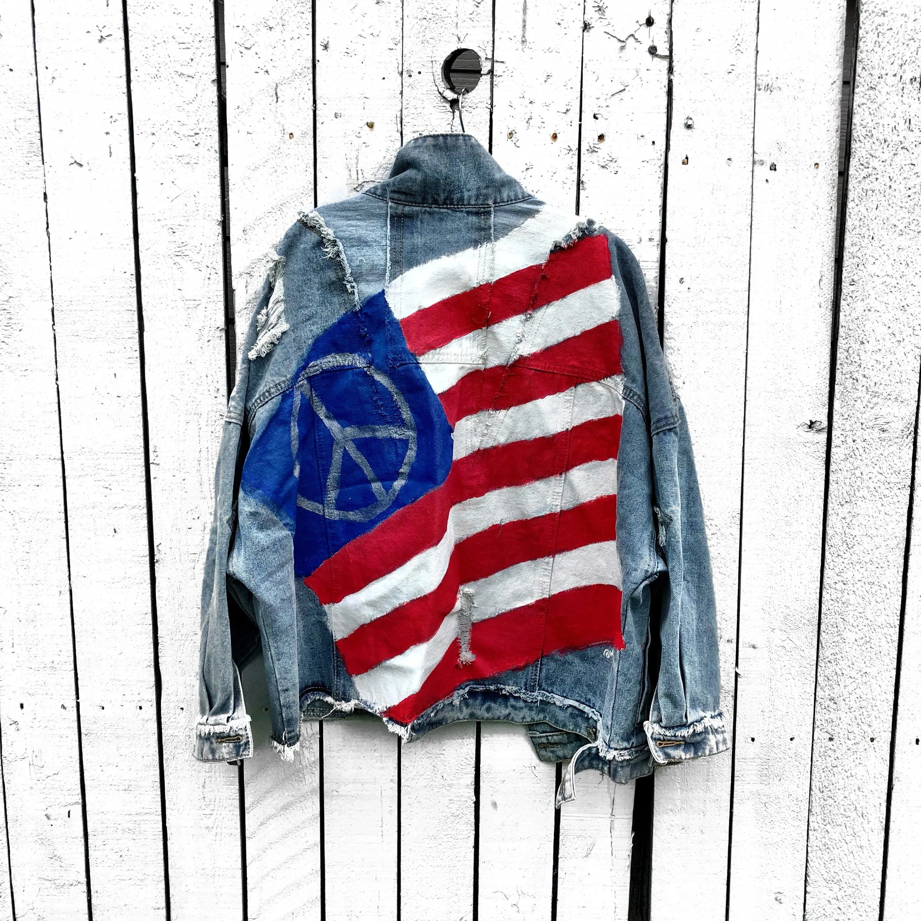 'Peace Flag' Denim Jacket