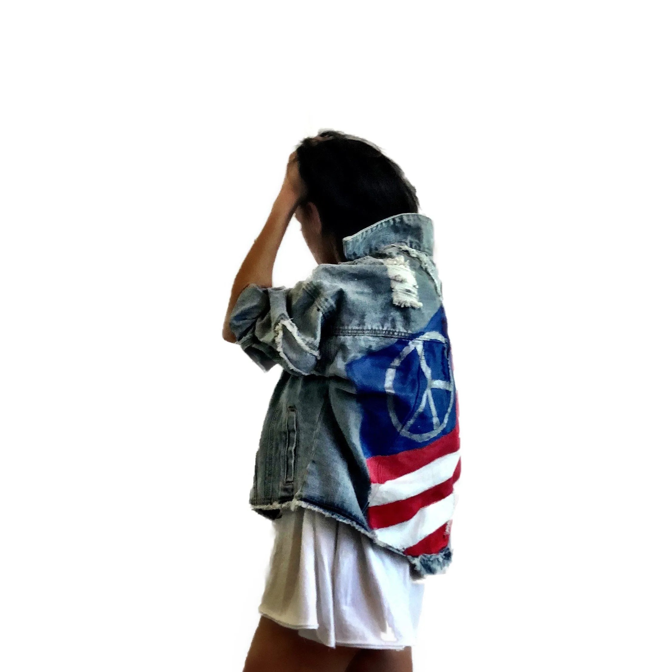 'Peace Flag' Denim Jacket