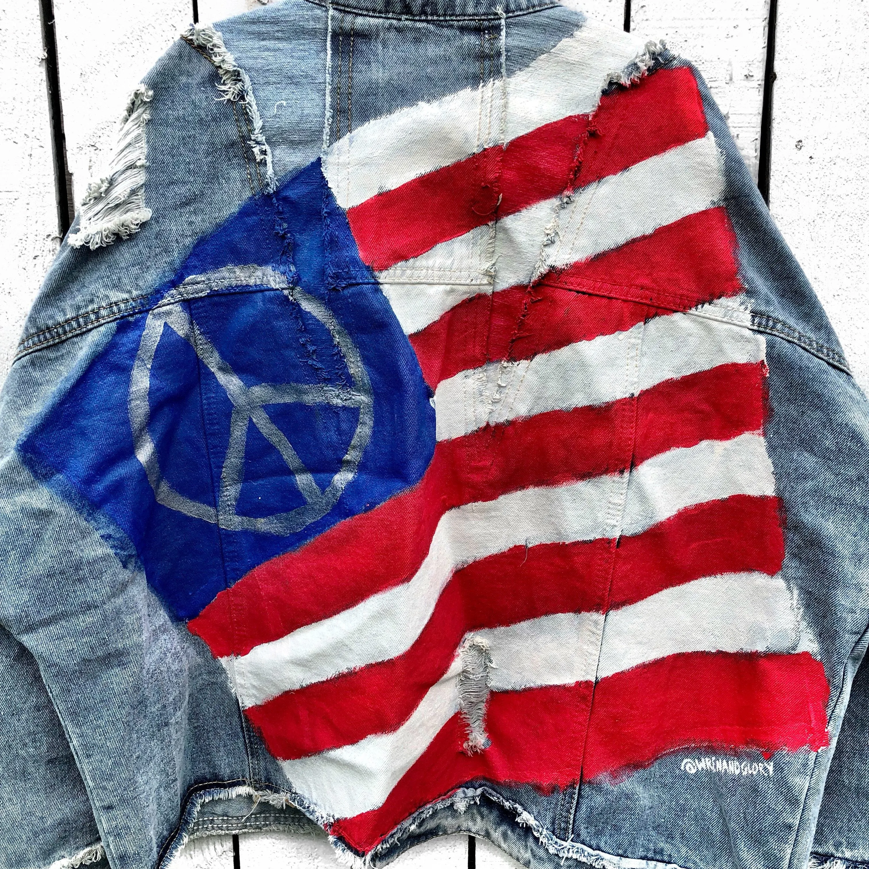 'Peace Flag' Denim Jacket