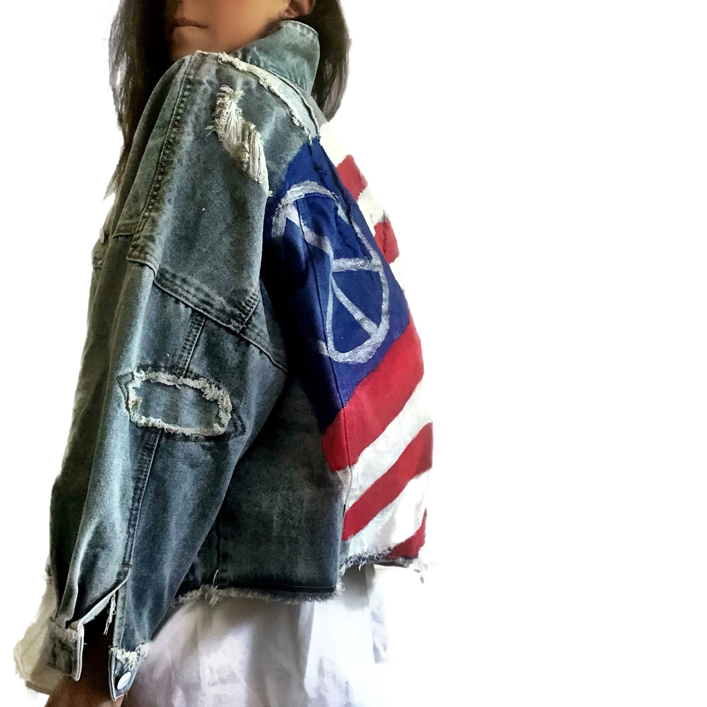 'Peace Flag' Denim Jacket