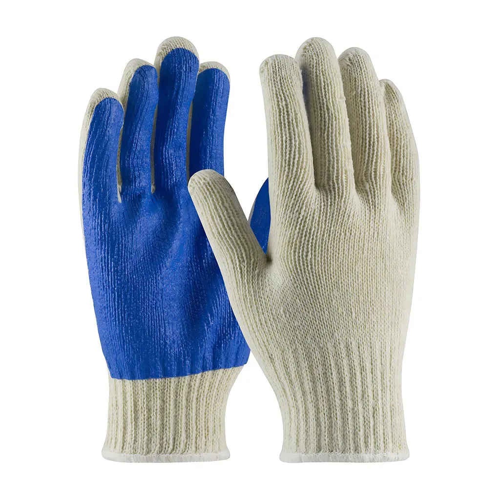 PIP 37-C110PC-BL/L Seamless Knit Cotton / Polyester Glove with PVC Palm Coating - 7 Gauge