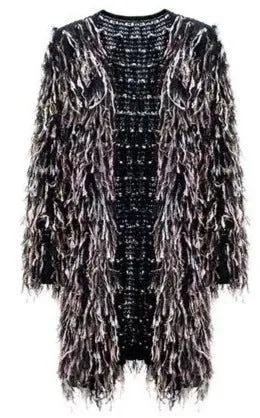 Pre Order:  Fringe Knitted Mohair Coat