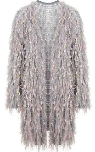 Pre Order:  Fringe Knitted Mohair Coat