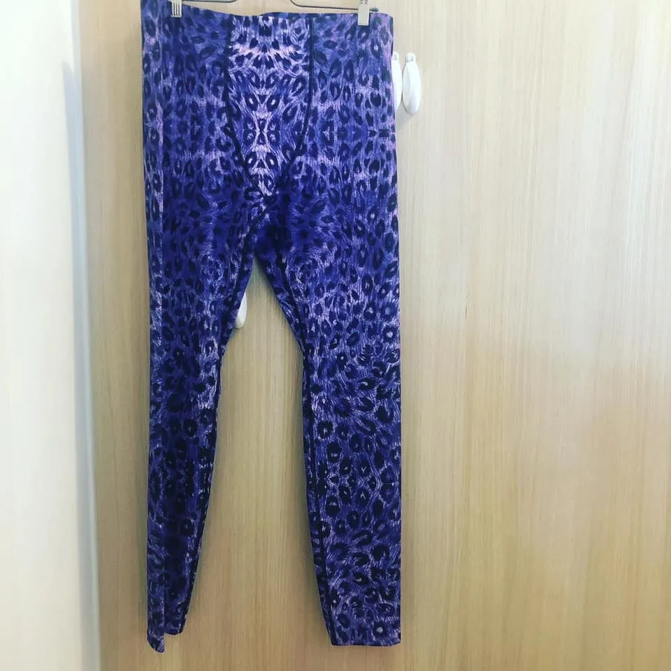 Purple Leopard Men's Leggings, Animal Print Meggings Compression Tights-Made in USA/EU