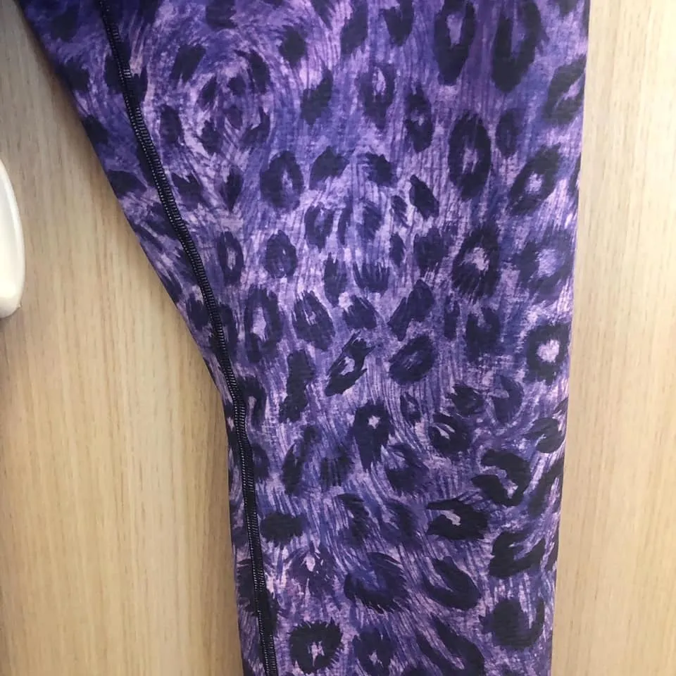 Purple Leopard Men's Leggings, Animal Print Meggings Compression Tights-Made in USA/EU