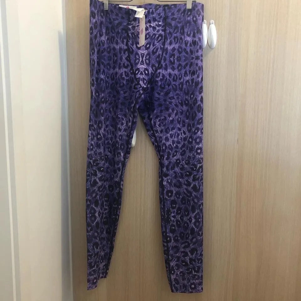 Purple Leopard Men's Leggings, Animal Print Meggings Compression Tights-Made in USA/EU