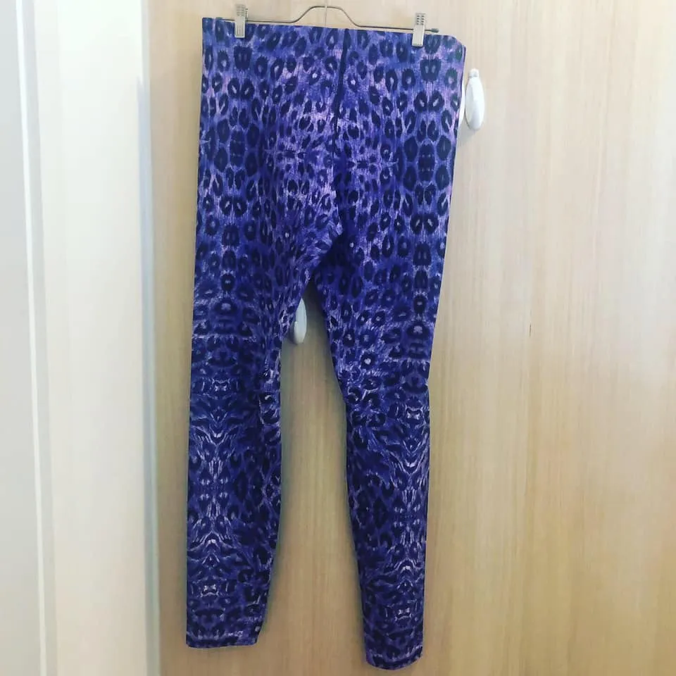 Purple Leopard Men's Leggings, Animal Print Meggings Compression Tights-Made in USA/EU