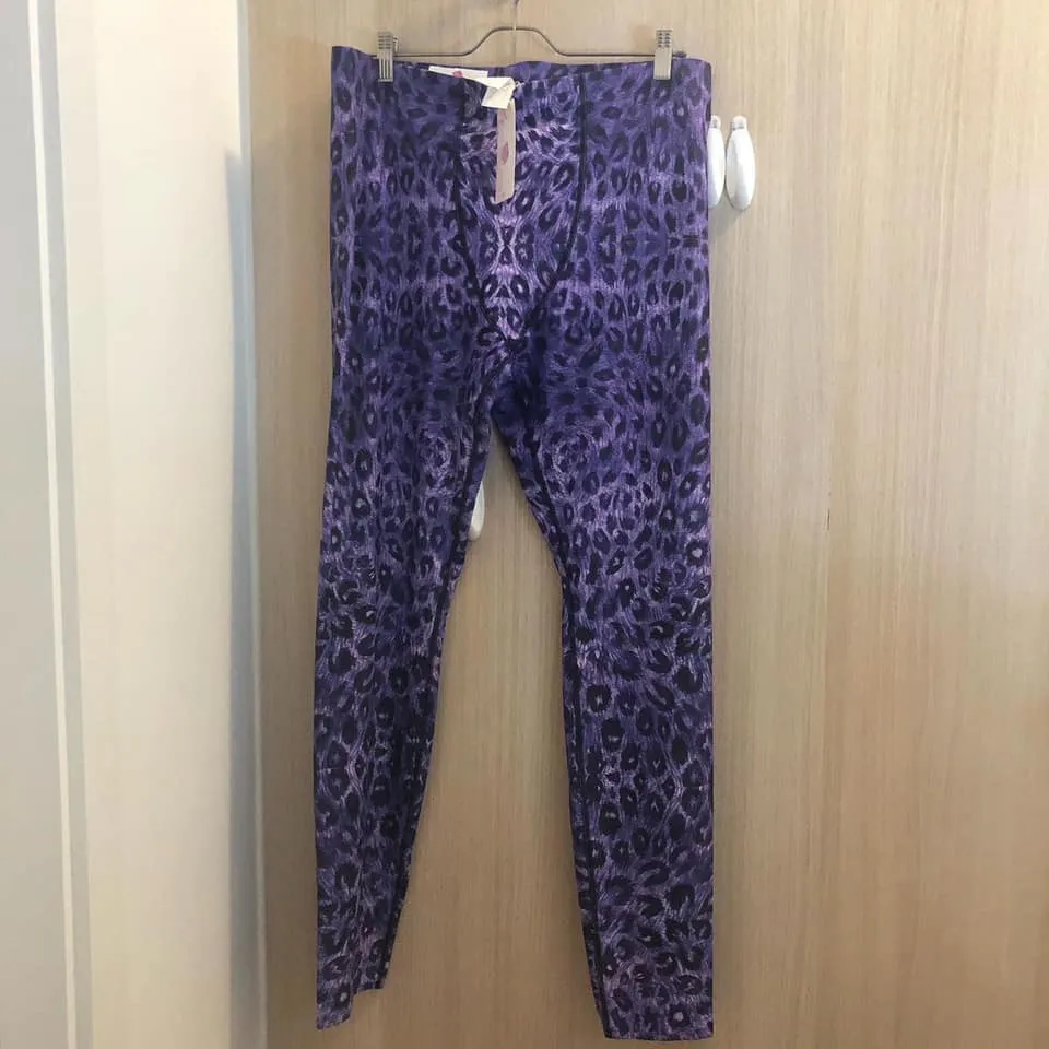 Purple Leopard Men's Leggings, Animal Print Meggings Compression Tights-Made in USA/EU