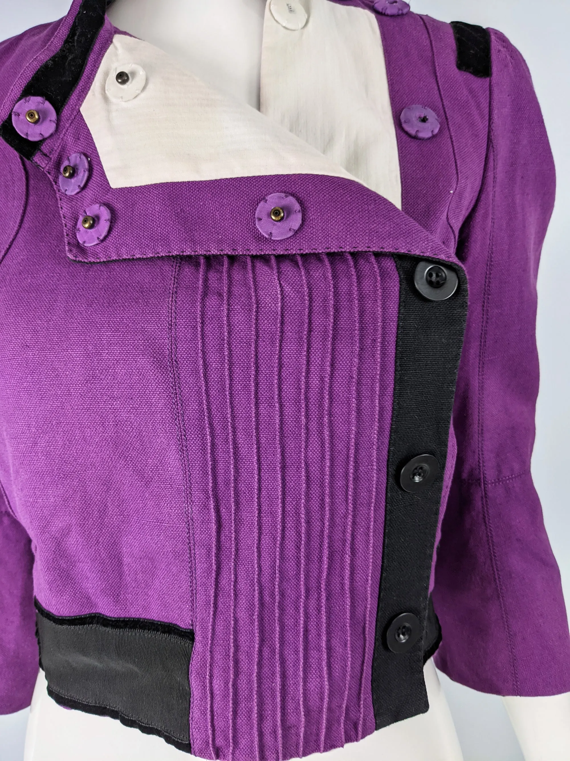 Purple Linen & Velvet  Womens Jacket, A/W 2005