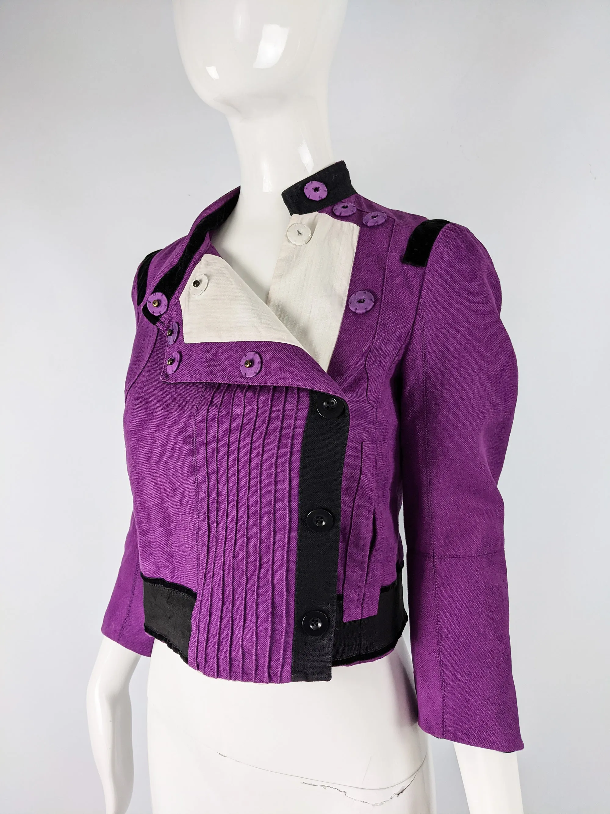 Purple Linen & Velvet  Womens Jacket, A/W 2005