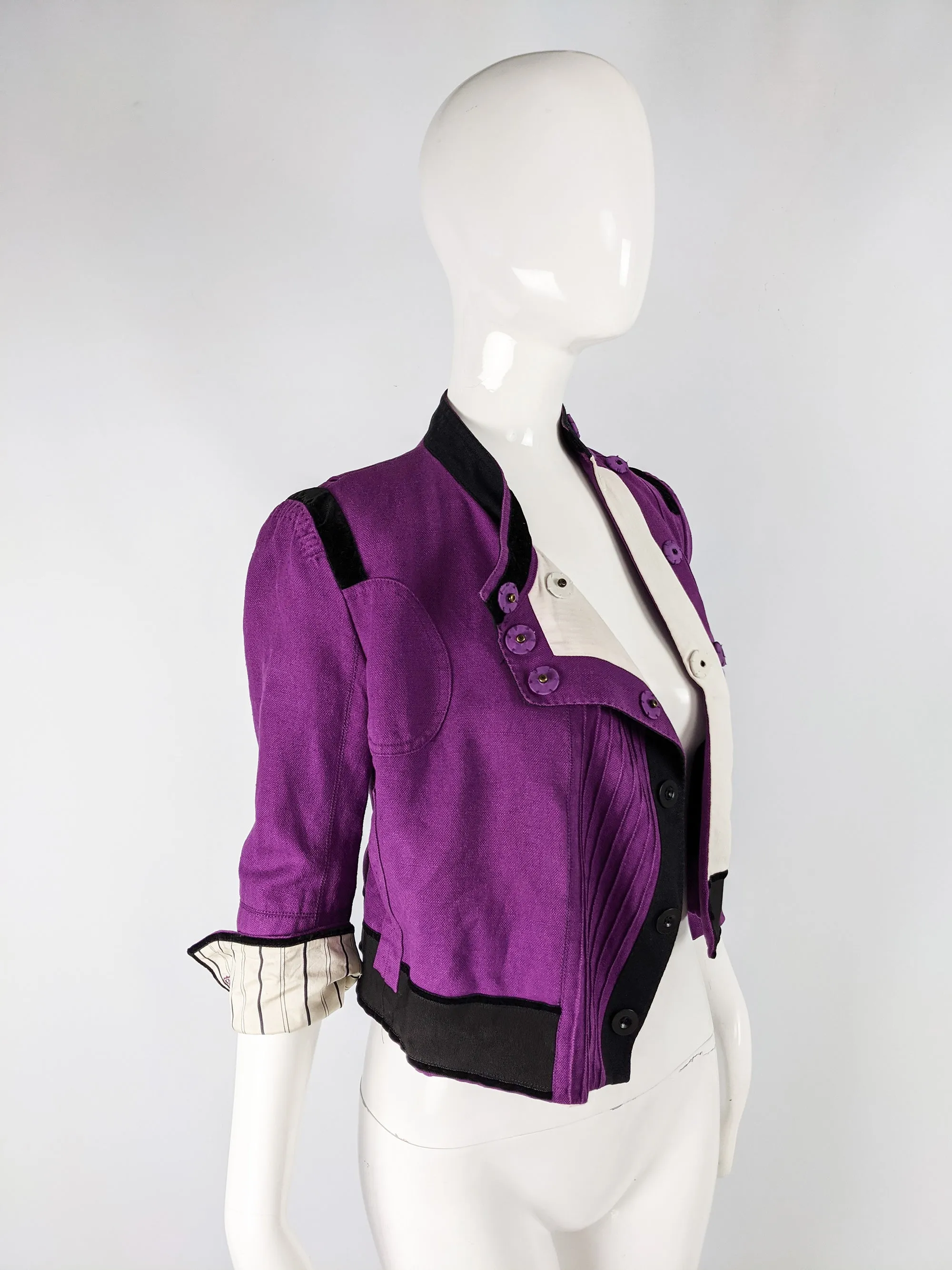 Purple Linen & Velvet  Womens Jacket, A/W 2005