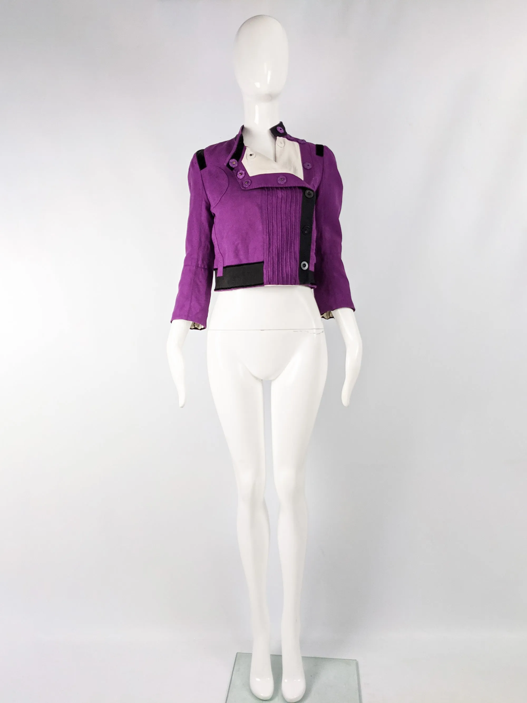 Purple Linen & Velvet  Womens Jacket, A/W 2005