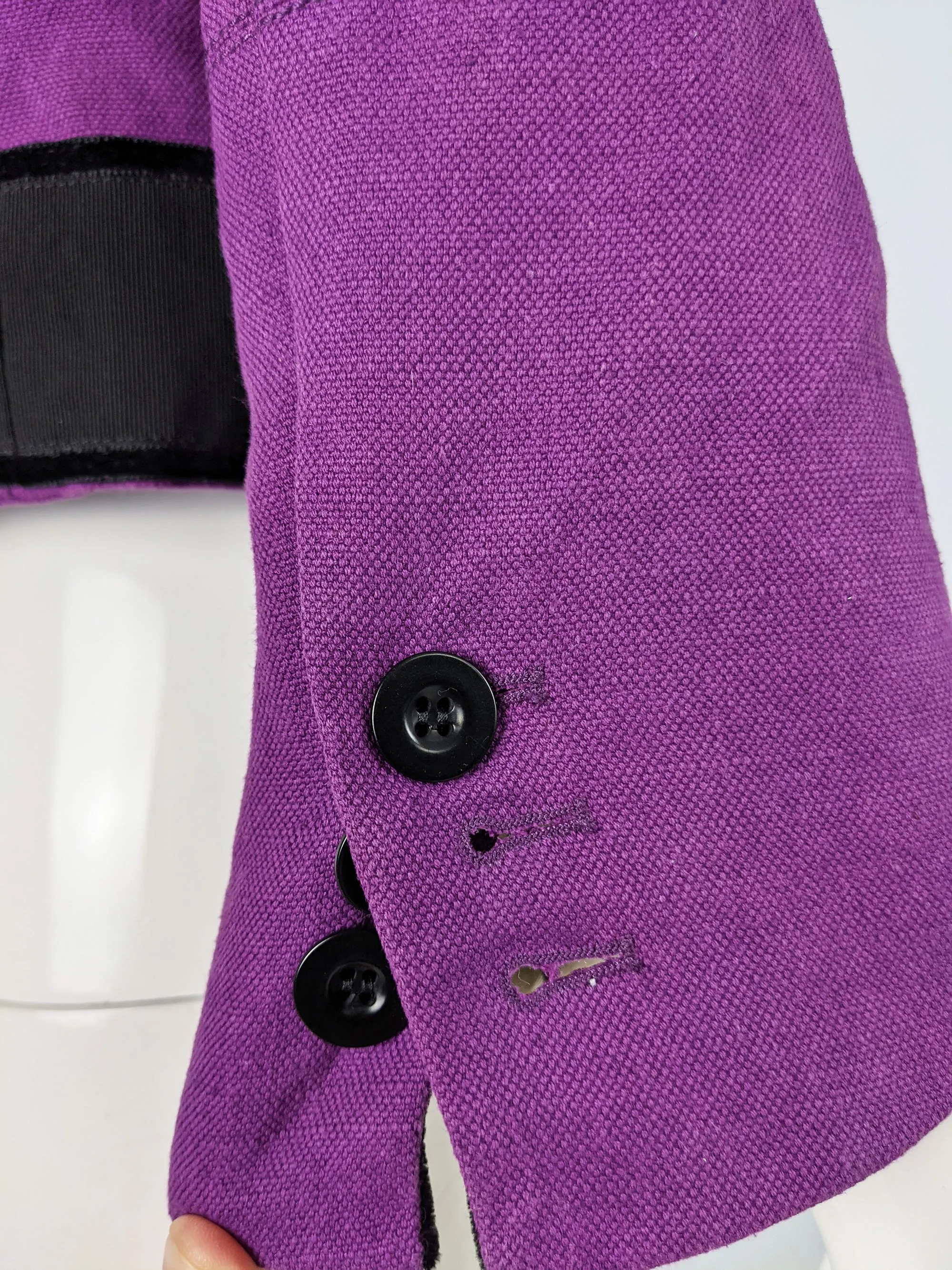 Purple Linen & Velvet  Womens Jacket, A/W 2005