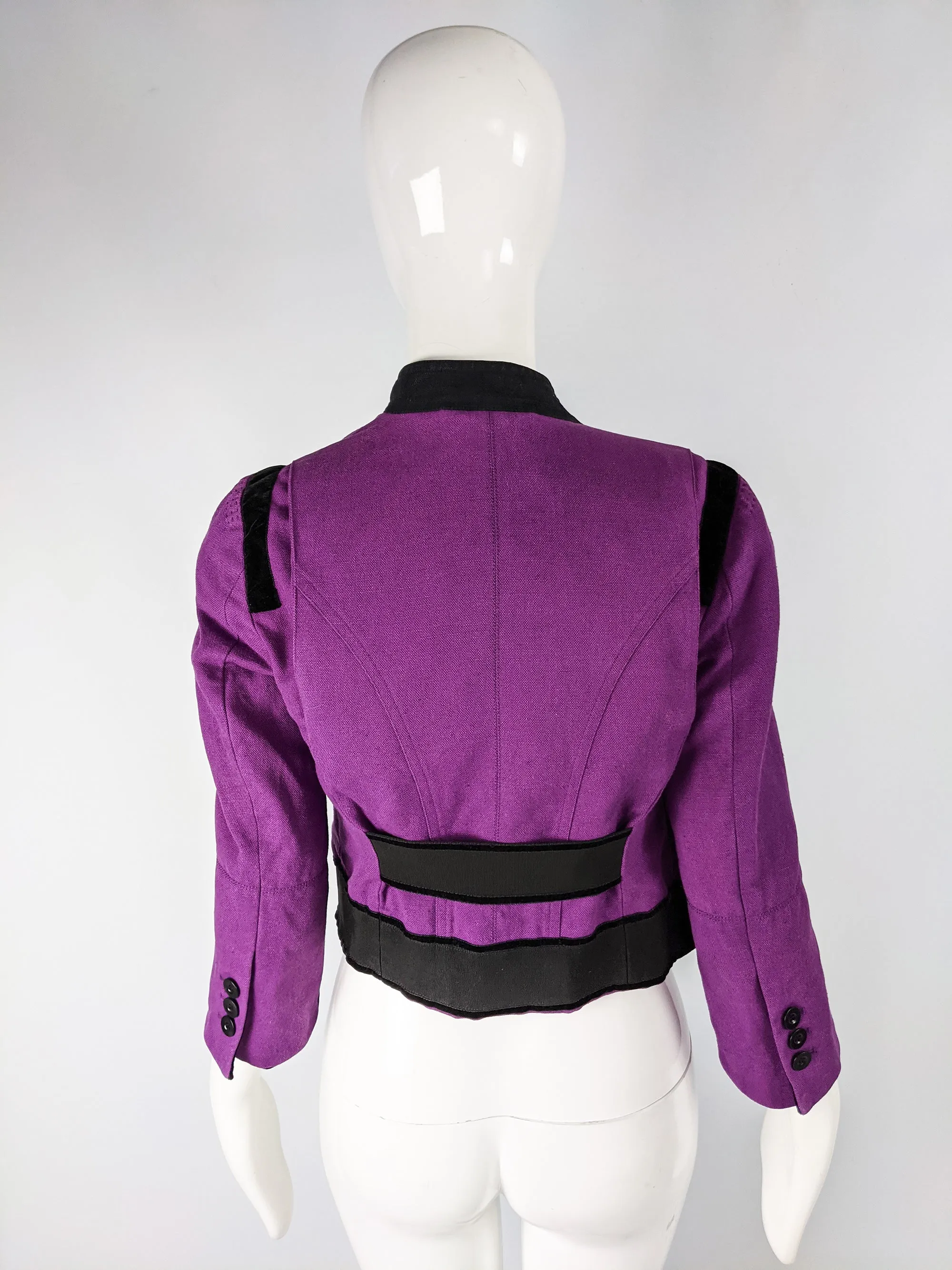 Purple Linen & Velvet  Womens Jacket, A/W 2005