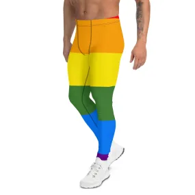 Rainbow Gay Pride Men's Leggings, Best Gay Pride Best Men's Leggings Pride Outfits-Made in USA/EU/MX