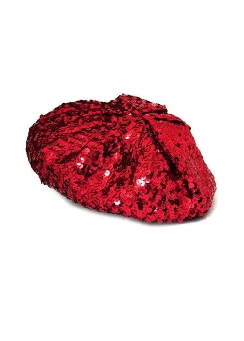 Sequin Beret - Red