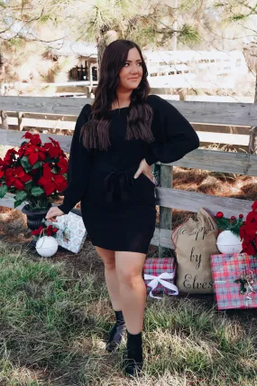 Show Off Sweater Dress - Black