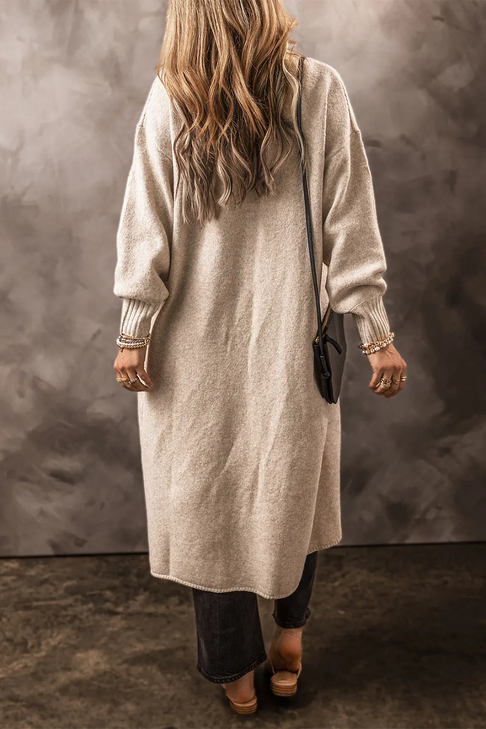 Side Pockets Open Front Long Knitted Cardigan: The Cozy Cloak of “Don’t F* With Me” Energy**