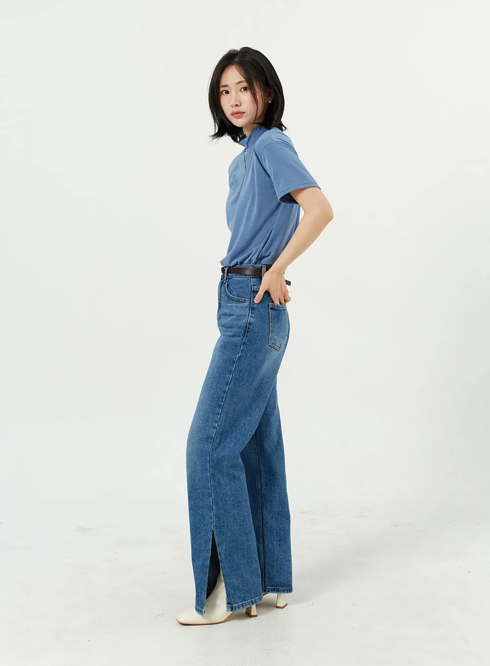 Side Slit Jeans OM308