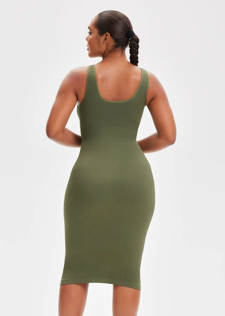 SnatchedKnit V-Neck Tank Midi Dress