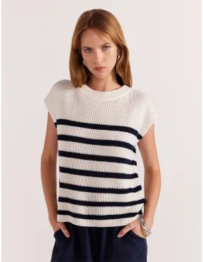 STAPLE THE LABEL Sundown Stripe Knit Cream/Navy