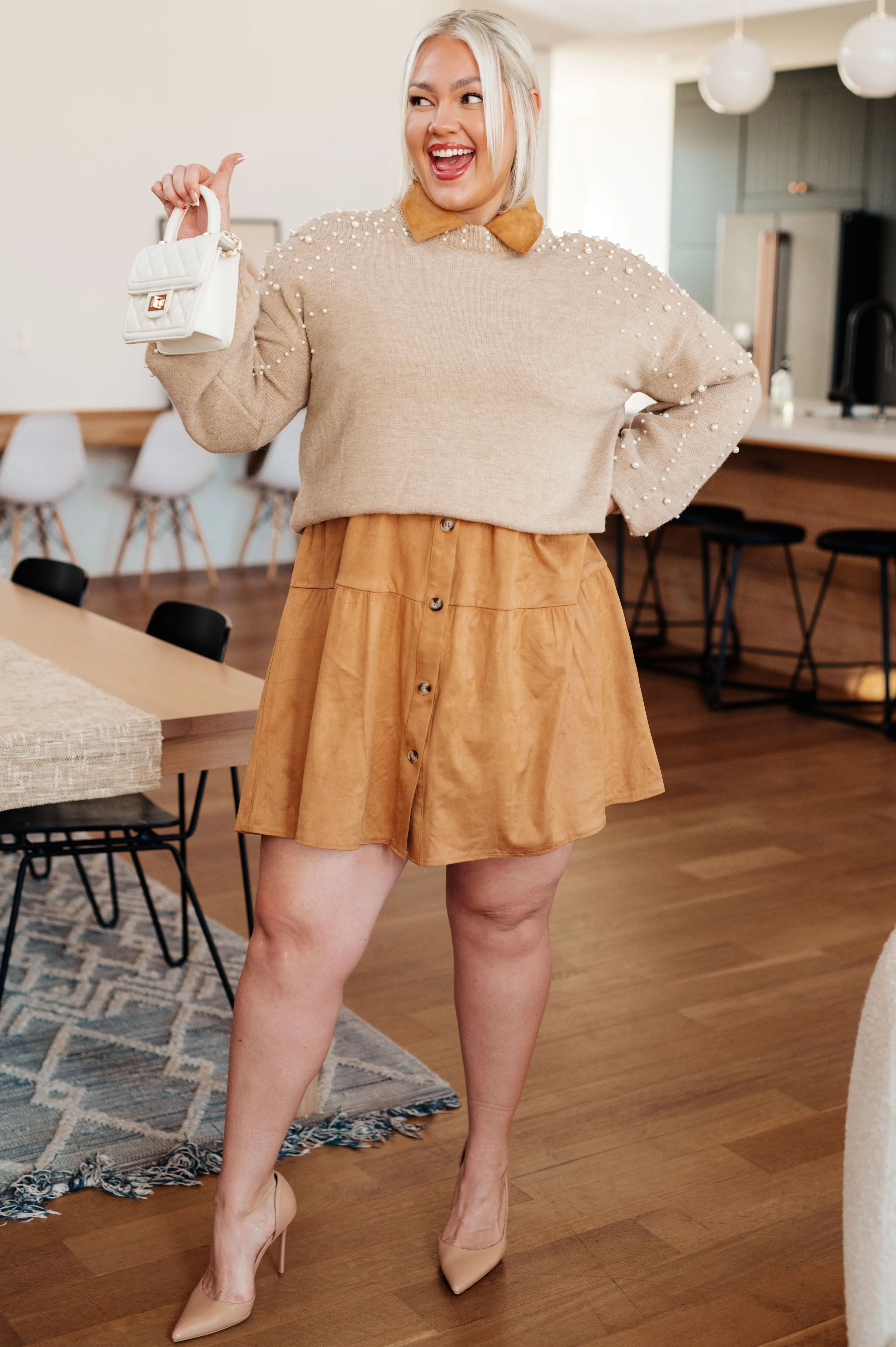 String Me Along Pearl Accent Sweater - Bibi