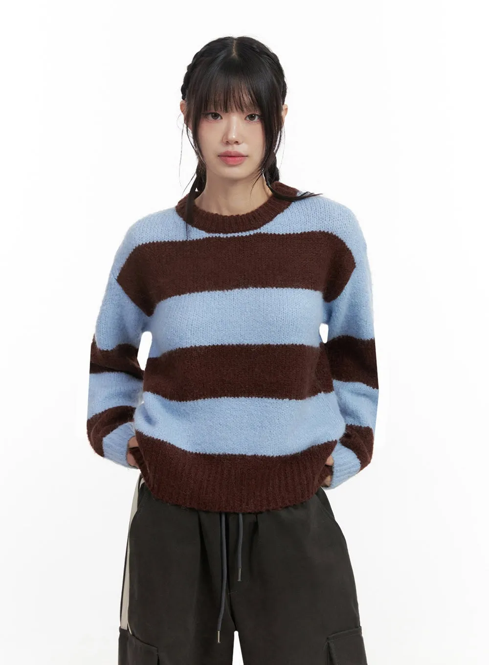 Striped Knit Sweater ID402