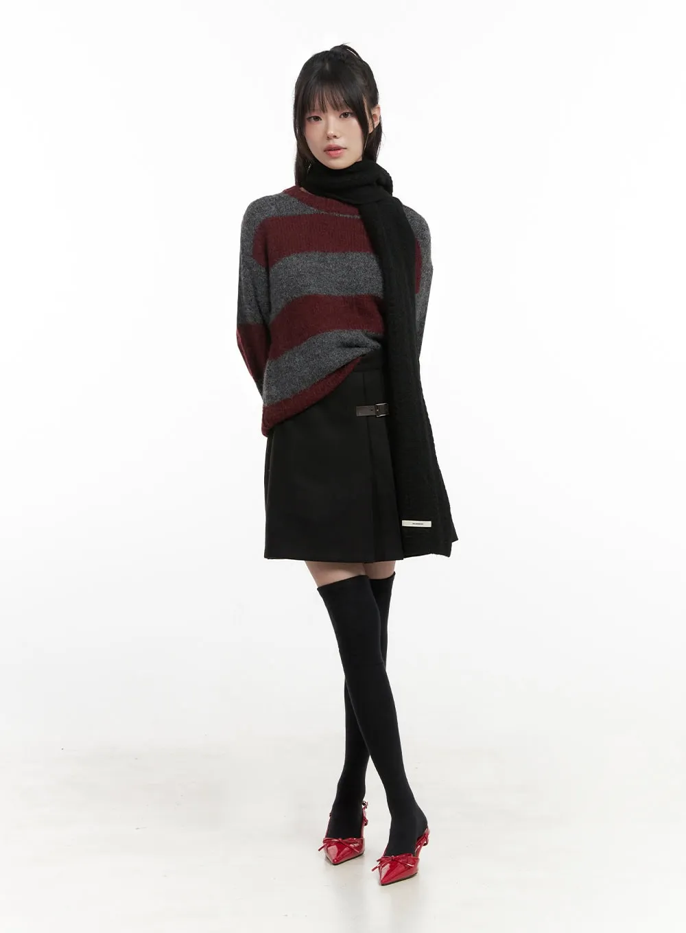 Striped Knit Sweater ID402