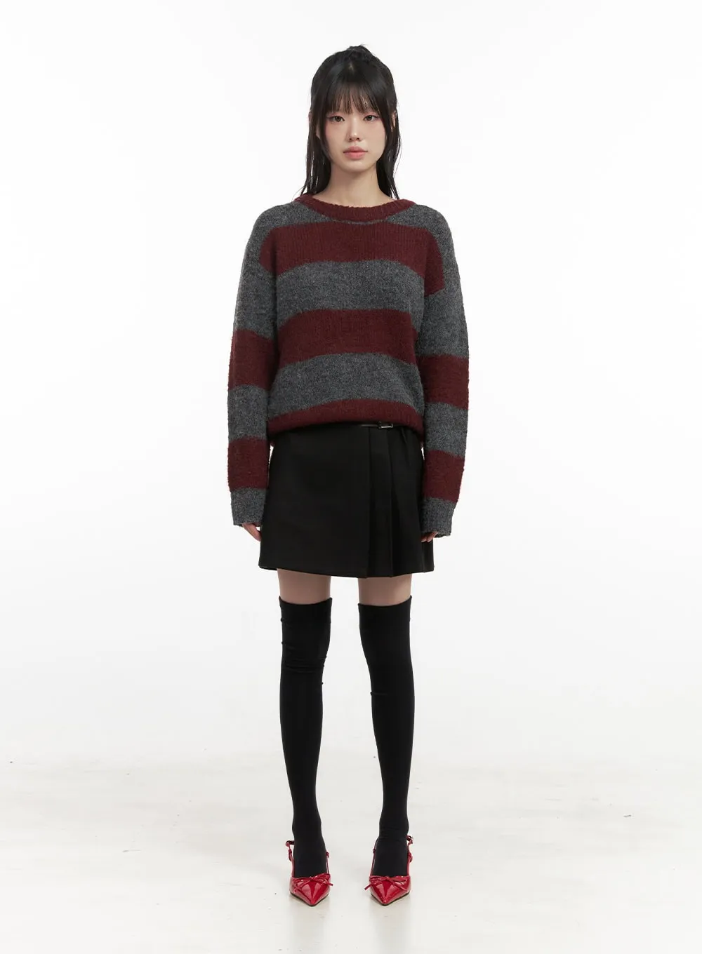 Striped Knit Sweater ID402