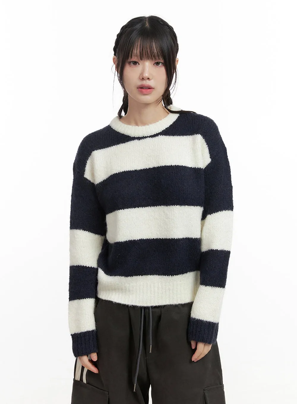 Striped Knit Sweater ID402