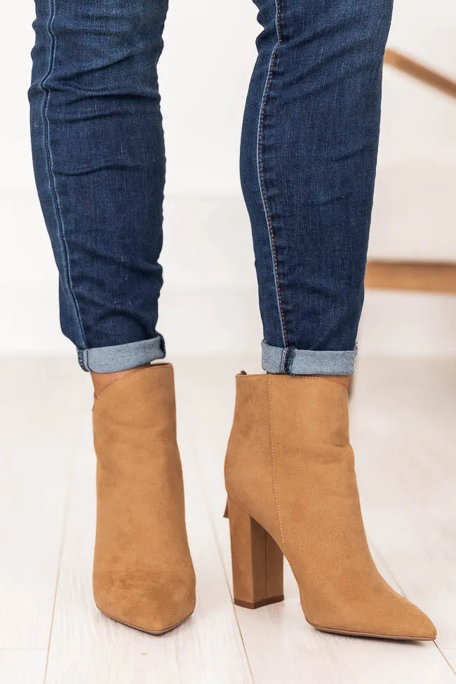 Tamera Brown Suede Pointed Toe Booties FINAL SALE