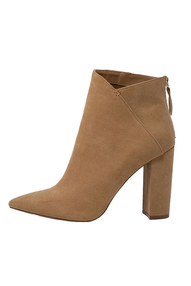 Tamera Brown Suede Pointed Toe Booties FINAL SALE