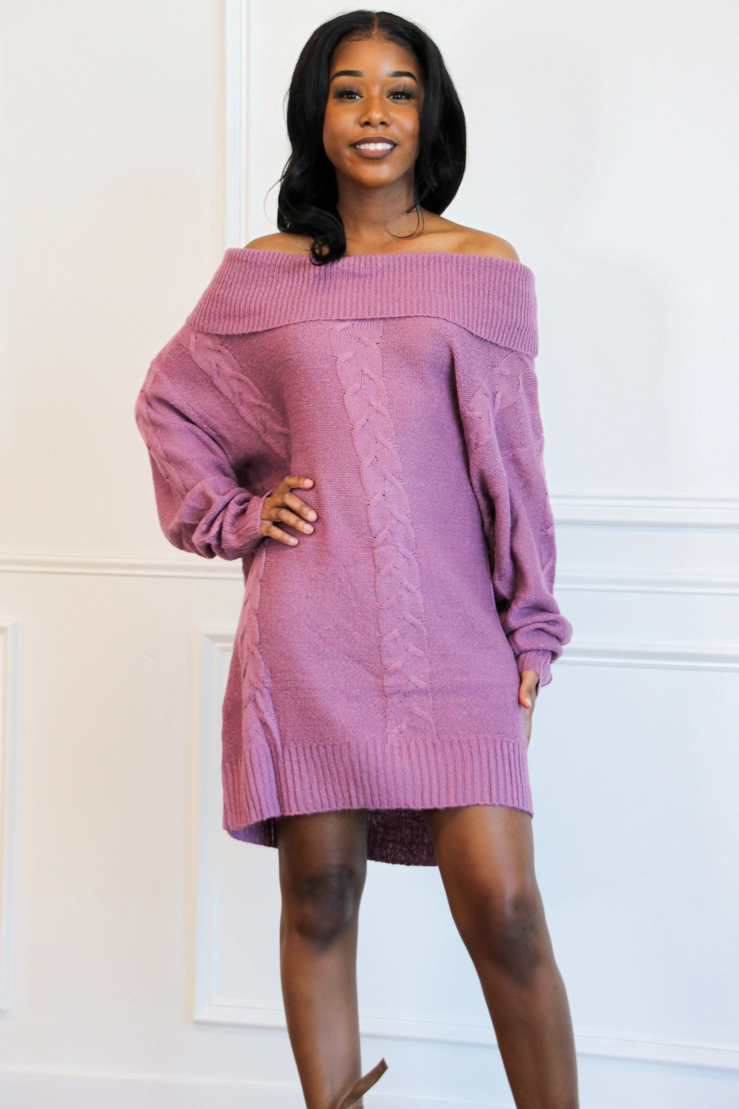 Taste of Fall Sweater Dress: Orchid