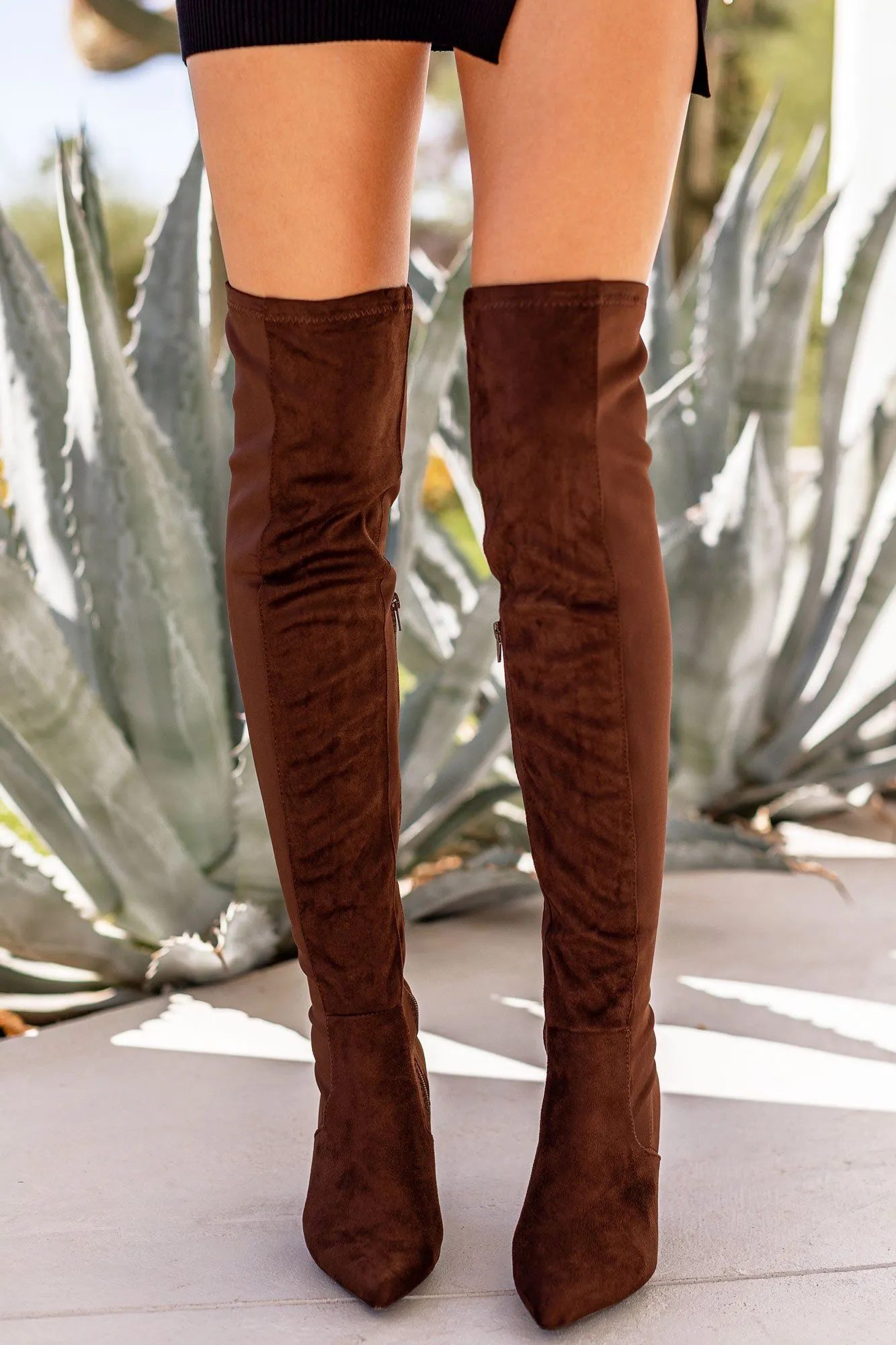 Teagan Chocolate Over The Knee Boots